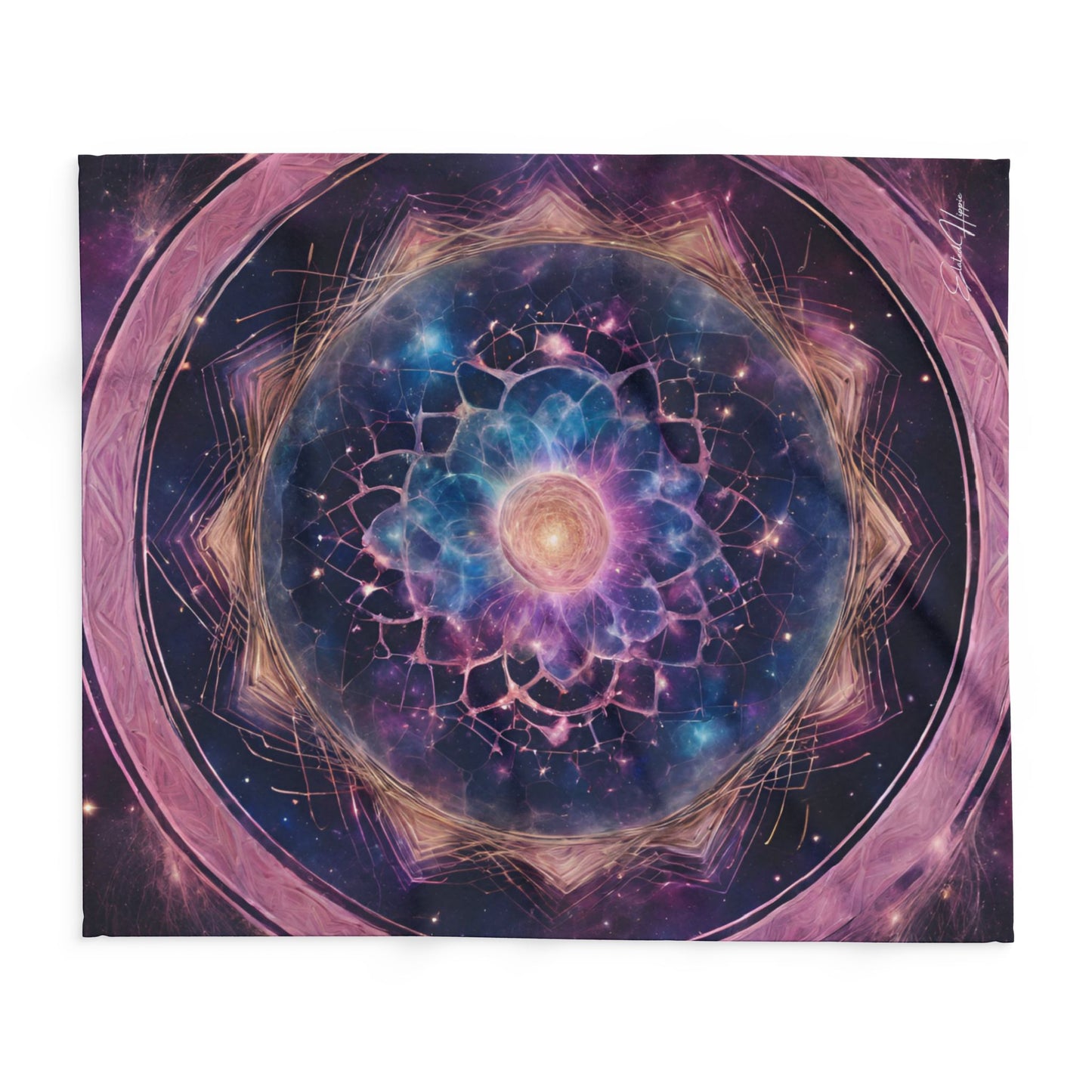 Elated Hippie "Cosmic Lotus Flower Mandala" Blanket