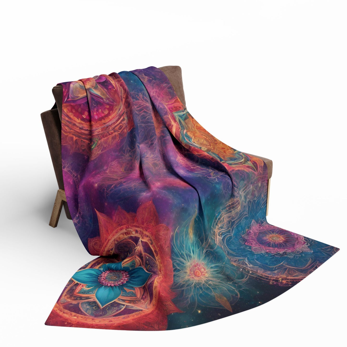 Elated Hippie "Cosmic Bloom" Fleece Blanket