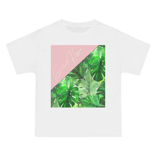 Elated Hippie 100% Cotton Tropical Leaf T-Shirt, Casual Summer Tee, Graphic Tee, Nature Lover Shirt, Vacation Outfit, Gift for Plant Lovers