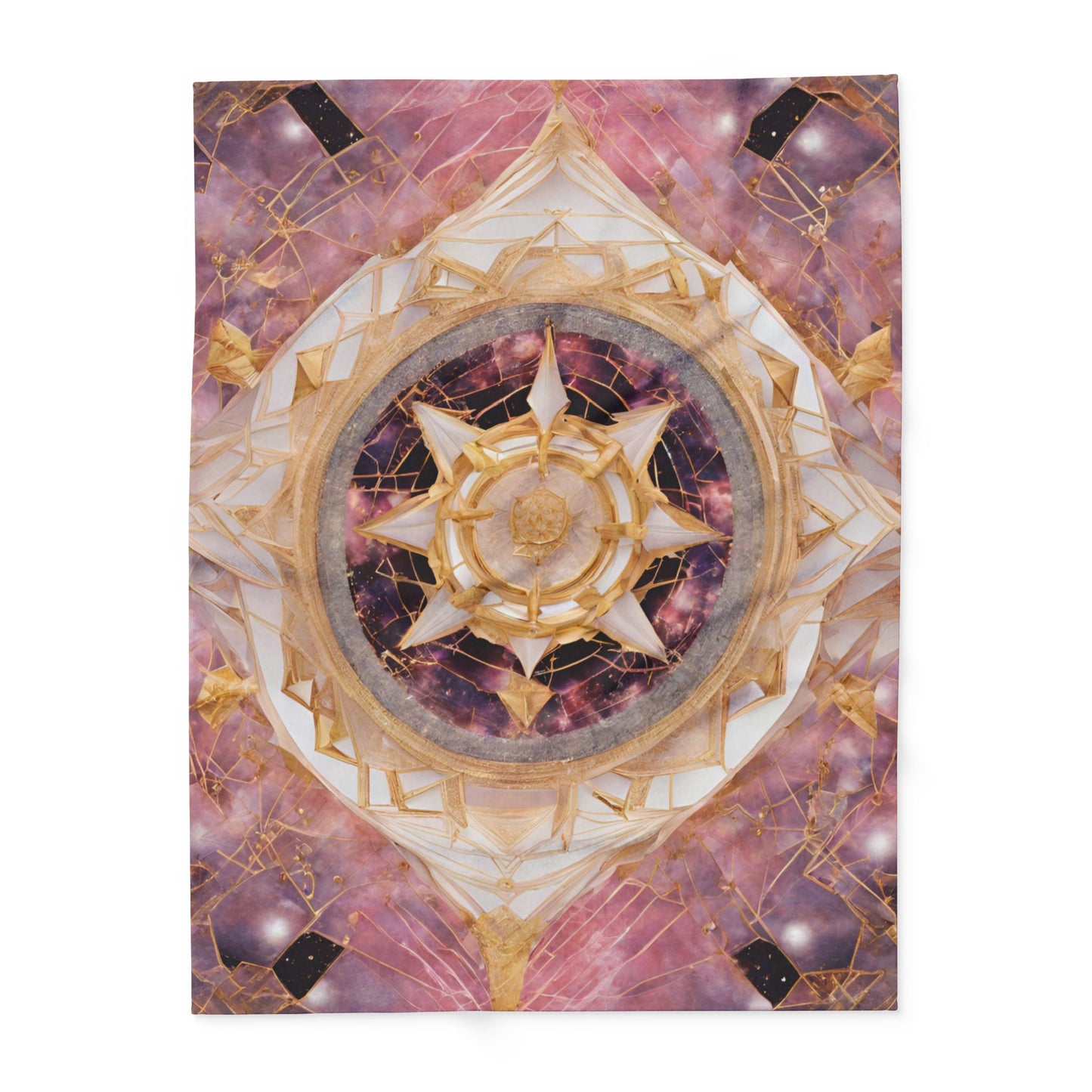 Elated Hippie Rose Quartz Space Compass Collection Fleece Blanket