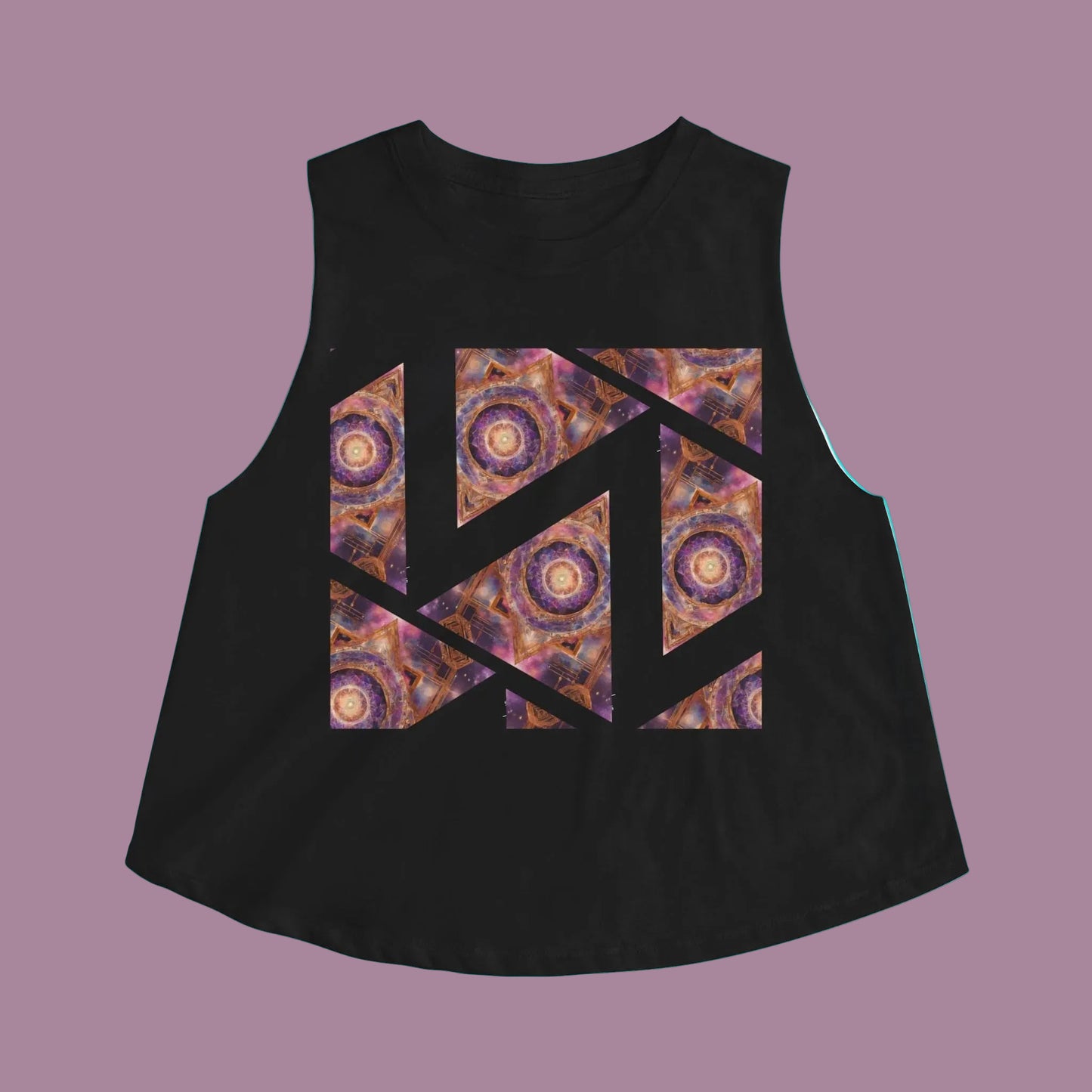 Women's Crop Top — Geometric Agate Pattern Crop Tank Top