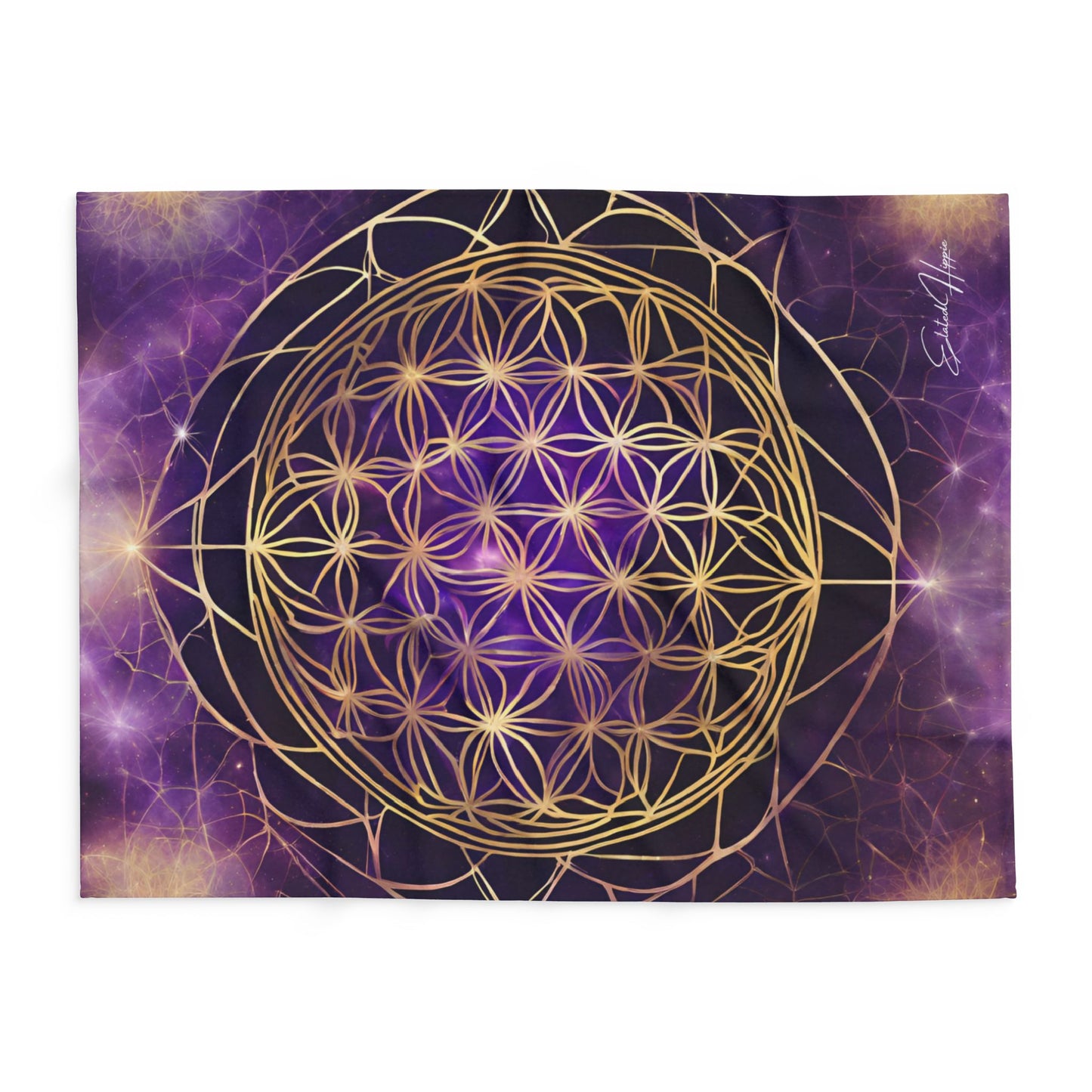 Elated Hippie "Cosmic Flower Mandala" Fleece Blanket