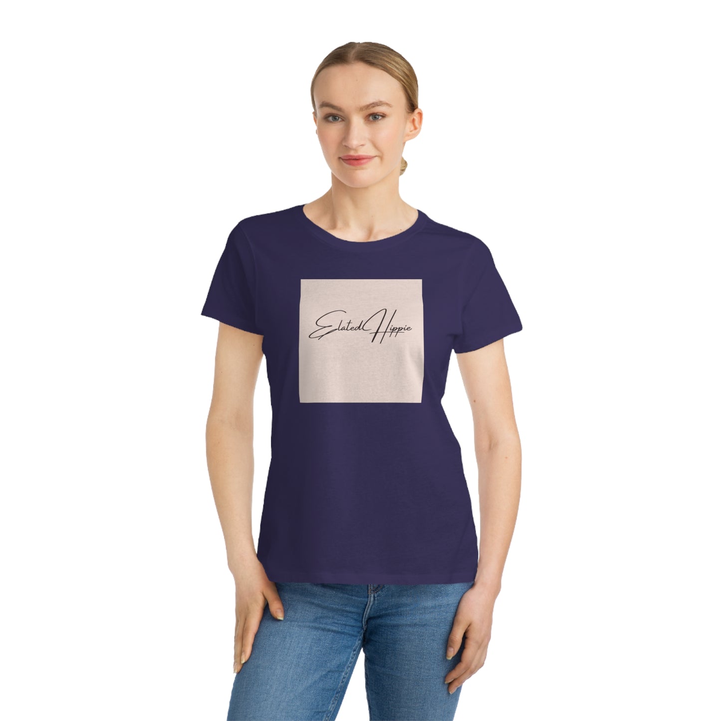 Elated Hippie Organic Women's T-Shirt - Comfortable & Eco-Friendly Casual Wear - Light Peach