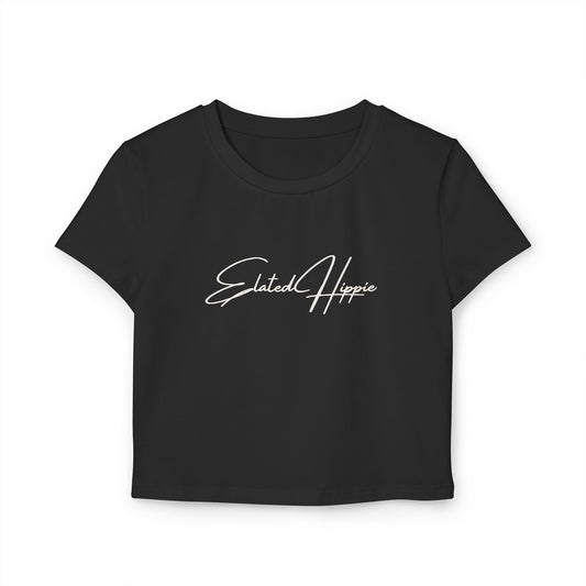 Elated Hippie Organic Ribbed Baby Tee (Black)