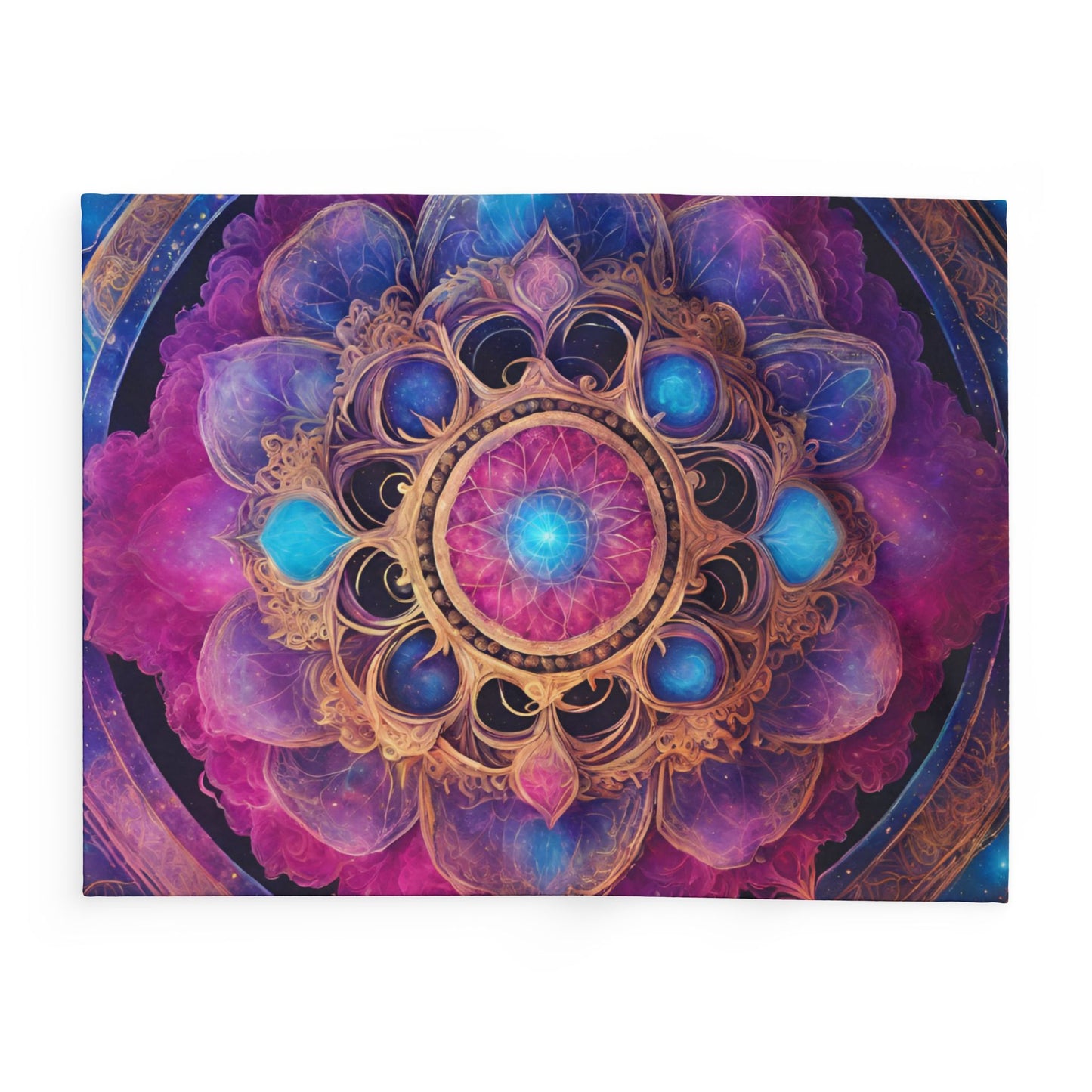 Elated Hippie Nebula Mandala" Fleece Blanket