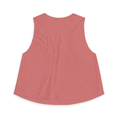 Elated Hippie Checkerboard Flower Crop Top — Retro Pastel Floral Graphic Tank for Women