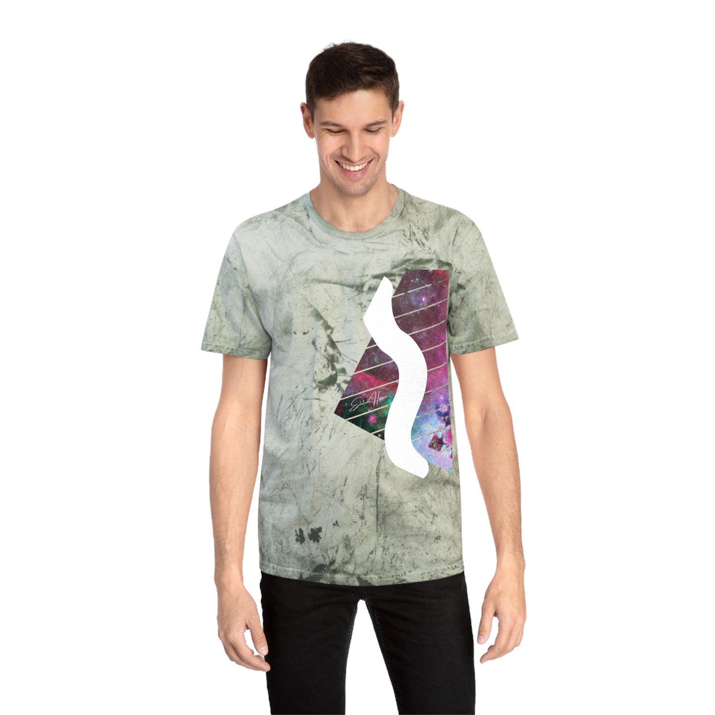 Elated Hippie Colorful Unisex 100% Cotton T-Shirt Swerve, Vibrant Graphic Tee for Art Lovers, Casual Summer Wear, Gift for Music and Art