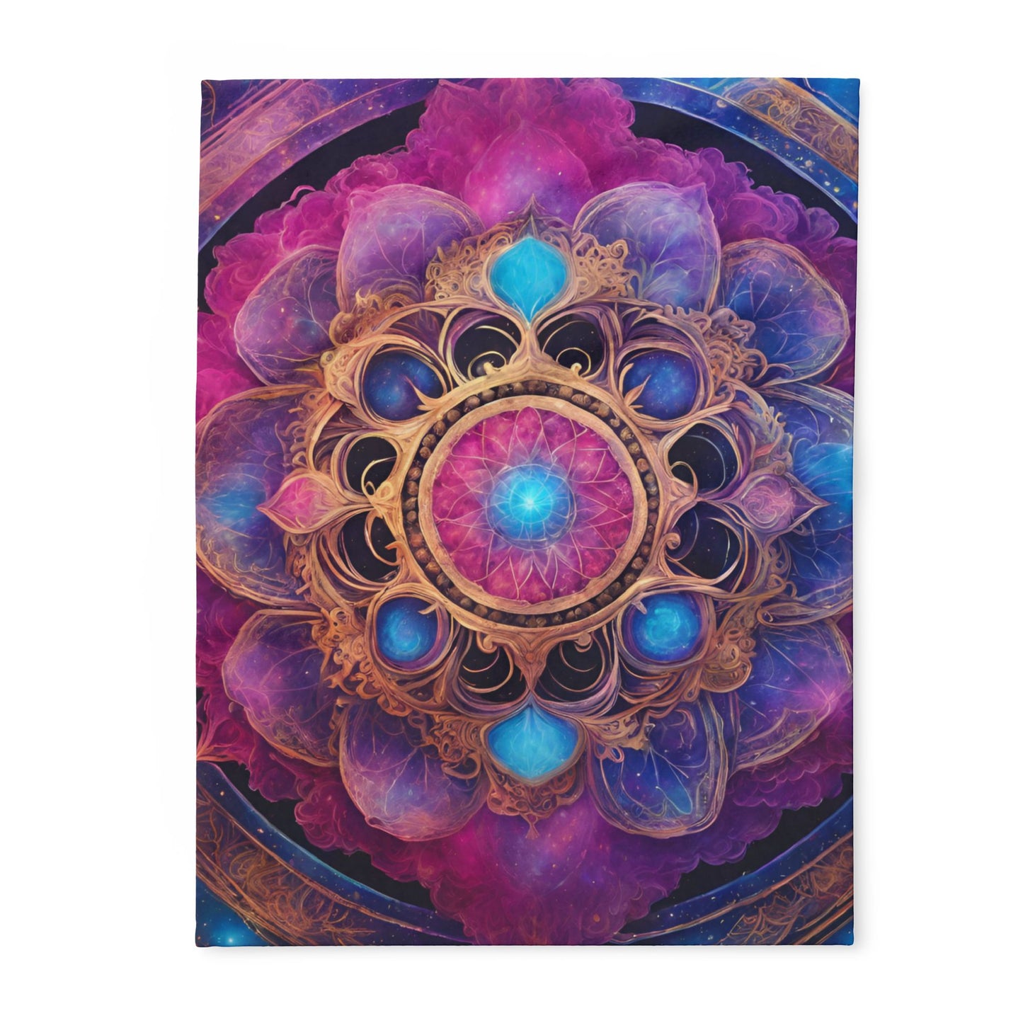 Elated Hippie Nebula Mandala" Fleece Blanket