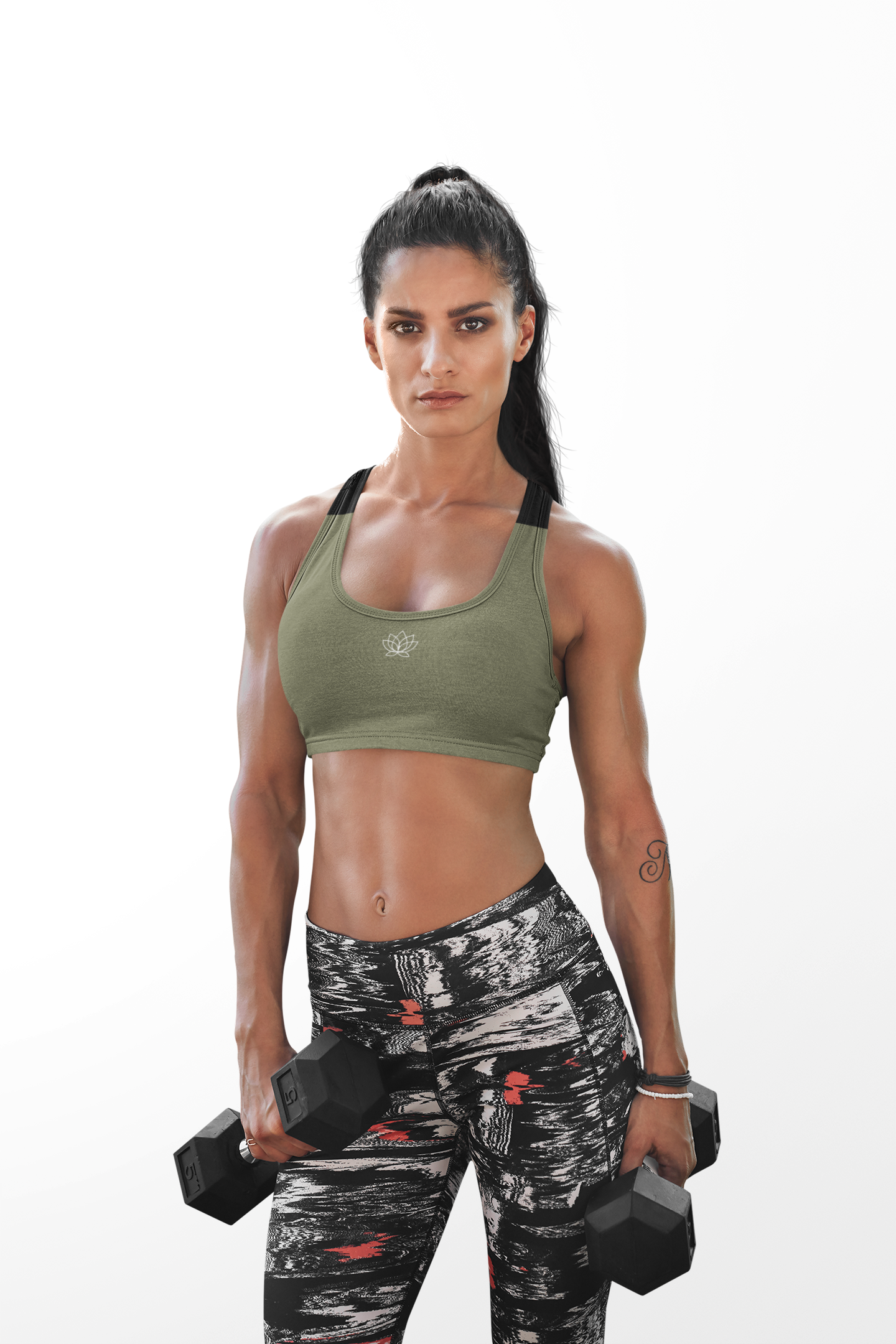 EmpowerFlex Lotus Yoga Sports Bra, Activewear for Workout, Fitness Gift for Her, Sports Top for Yoga, Mindfulness Apparel