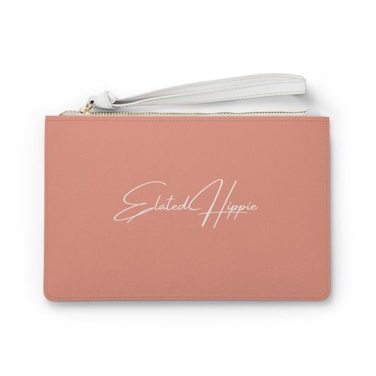 Blush Script Clutch Bag — "Elevated Hippie" Wristlet Purse Blush Pink