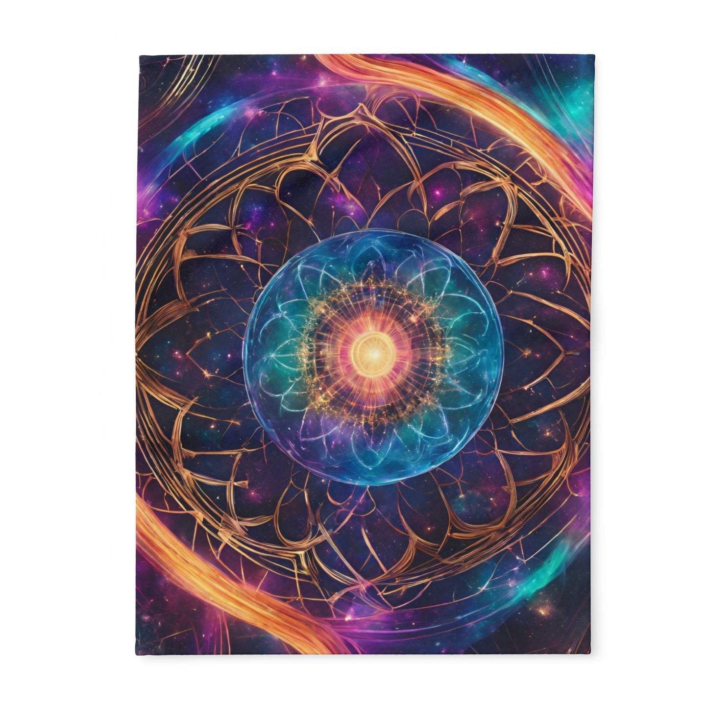 Elated Hippie "Rainbow Flower Mandala" Fleece Blanket