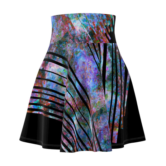 Elated Hippie Women's Artistic Skater Skirt, Vibrant Fashion Skirt, Casual Summer Skirt, Boho Skater Skirt, Party Ready Skirt