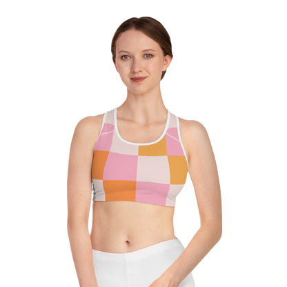 Elated Hippie Checkers Sports Bra - Stylish Activewear for Fitness Enthusiasts