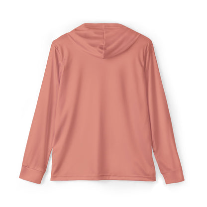 Elated Hippie Dusty Coral Lotus Blossom Women's Sports Warmup Hoodie, Athletic Hoodie, Fitness Wear, Yoga Apparel, Gift for Her, Active Lifestyle, Relaxed Fit