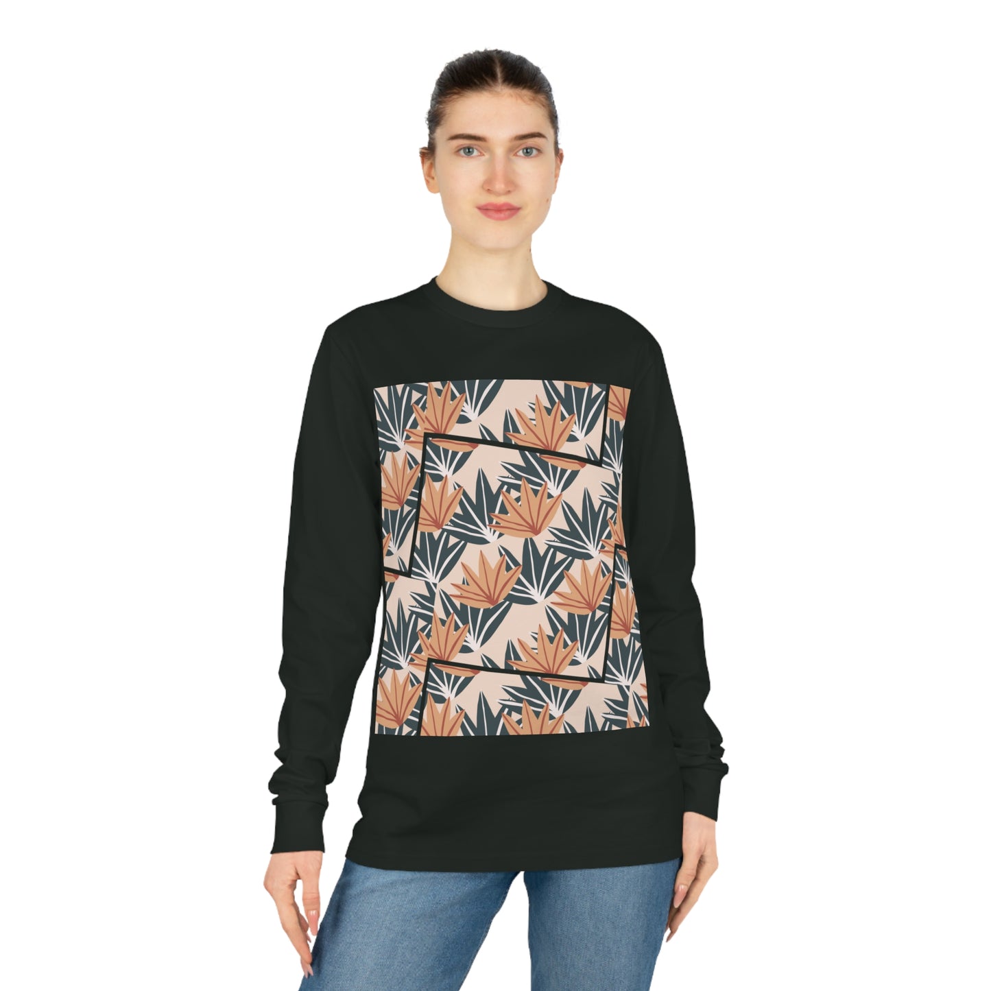 Elated Hippie Modern Palms Long Sleeve Tee for Casual Style