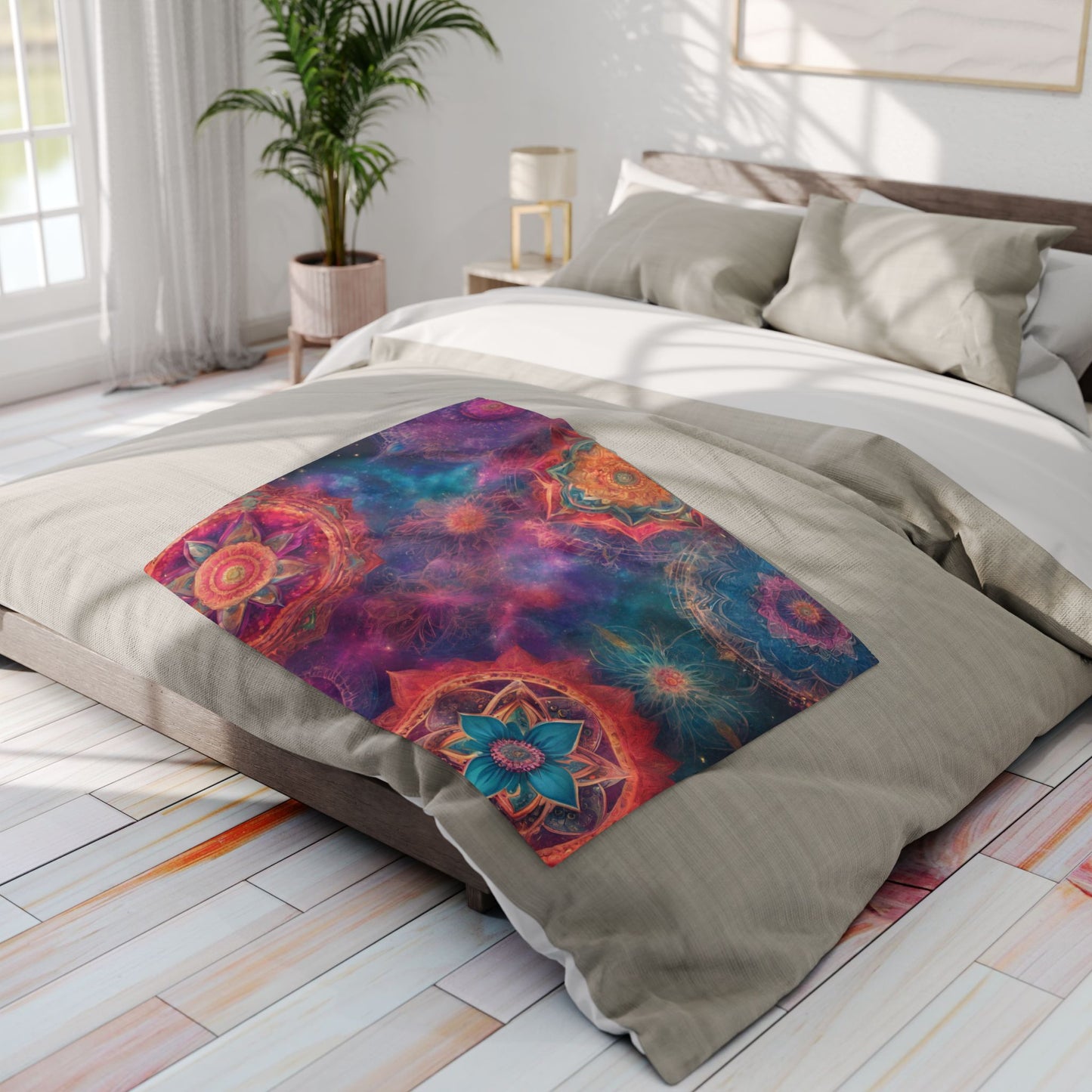 Elated Hippie "Cosmic Bloom" Fleece Blanket