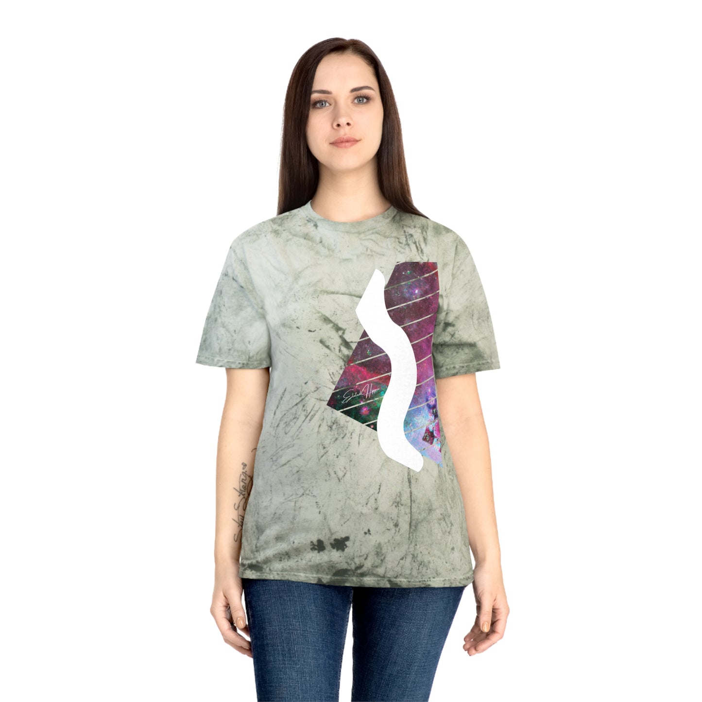 Elated Hippie Colorful Unisex 100% Cotton T-Shirt Swerve, Vibrant Graphic Tee for Art Lovers, Casual Summer Wear, Gift for Music and Art