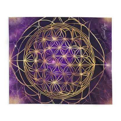 Elated Hippie "Cosmic Flower Mandala" Fleece Blanket