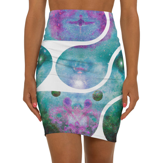 Elated Hippie Cosmic Infinity Pencil Skirt, Galaxy Print Skirt, Trendy Women's Skirt, Fashionable Midi Skirt, Unique Skirt Gift