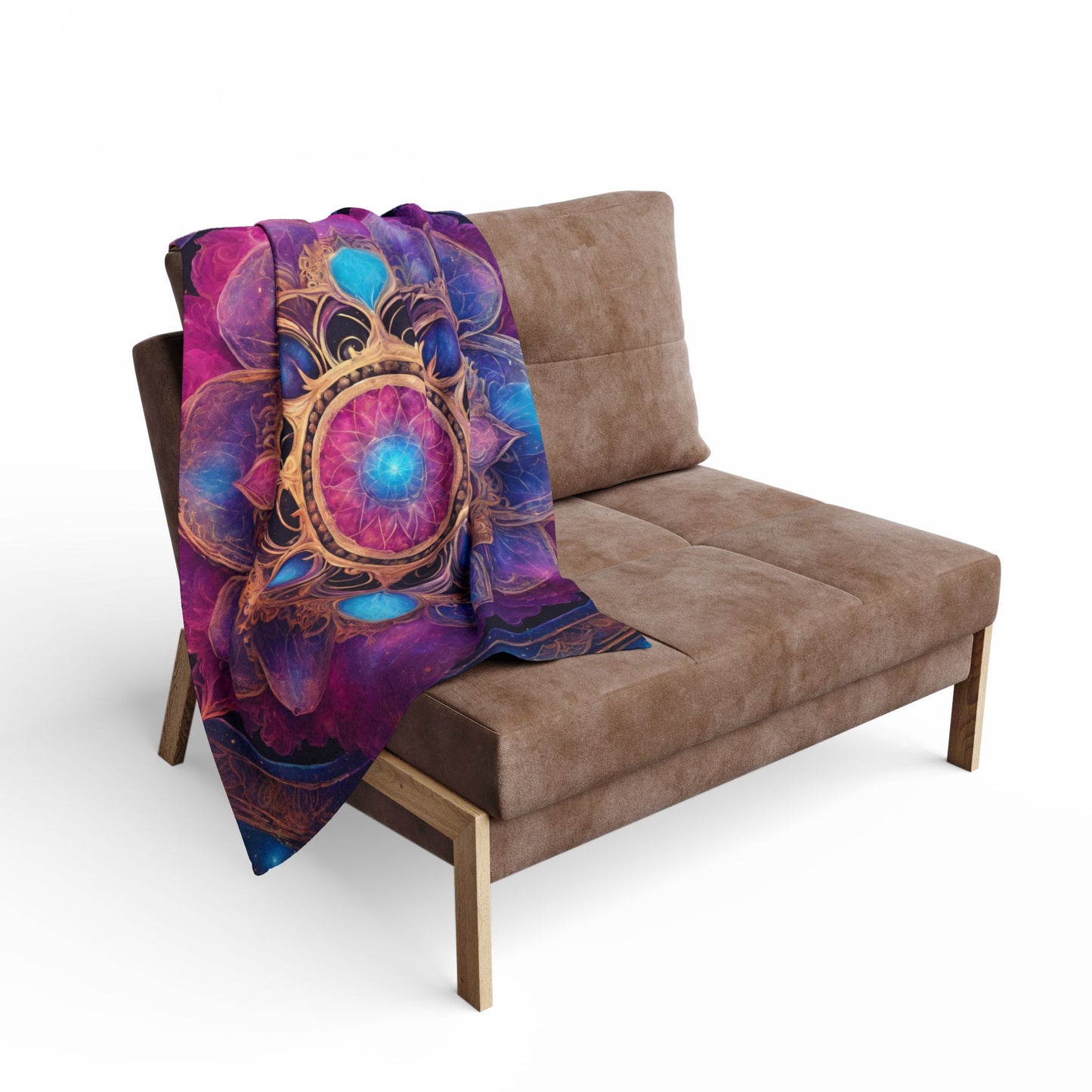 Elated Hippie Nebula Mandala" Fleece Blanket