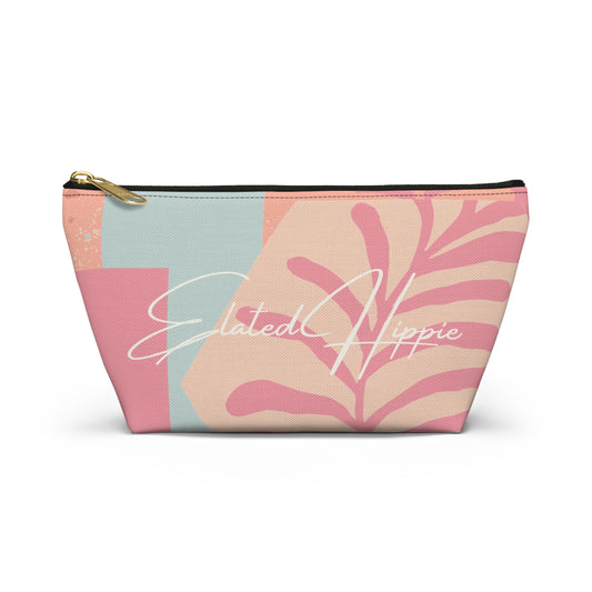 Pastel Tropical Accessory Pouch — 'Salted Hippie' T-Bottom Cosmetic Bag