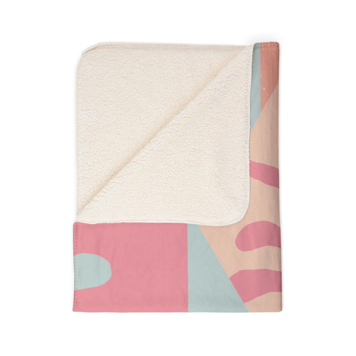 Elated Hippie Pastel Abstract Botanical Fleece Sherpa Blanket