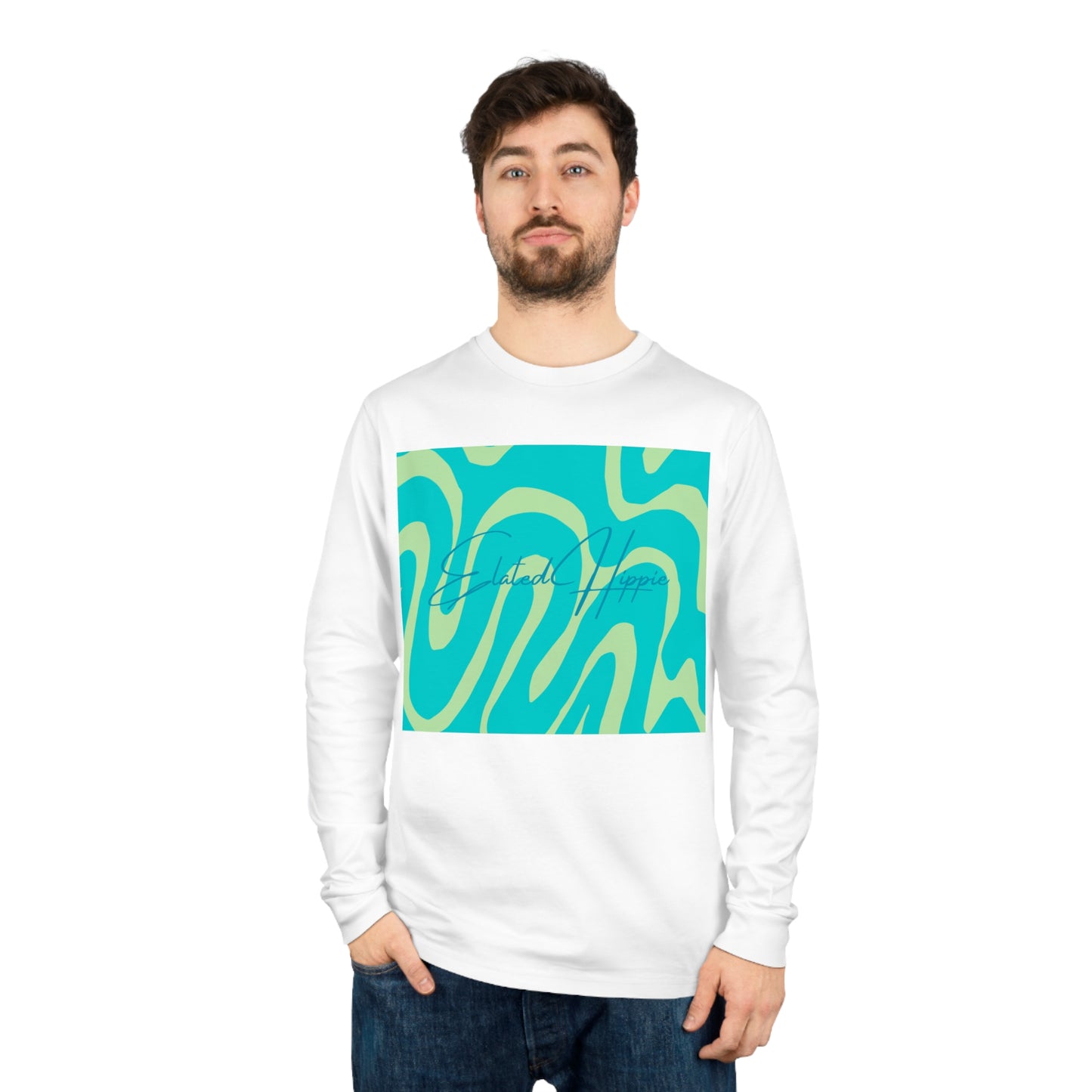 Elated Hippie Modern Geometric Long Sleeve Tee for Casual Style