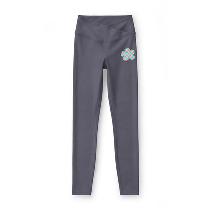 Elated Hippie Women’s Luxe Leggings with Pastel Flower Design