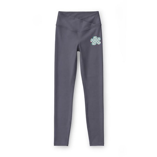 Elated Hippie Women’s Luxe Leggings with Pastel Flower Design