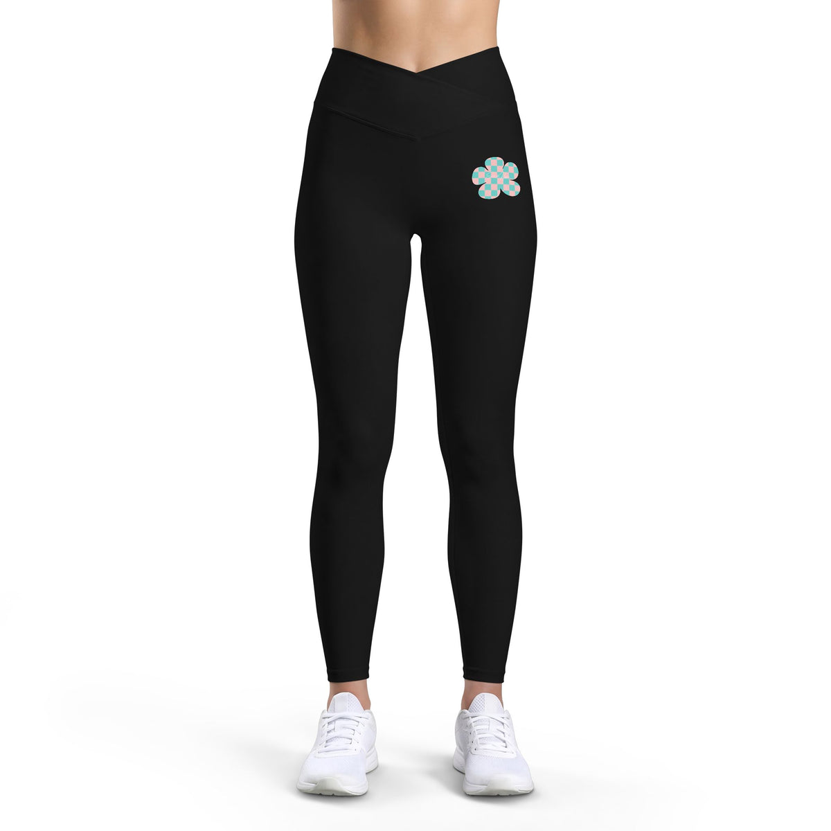 Elated Hippie Women’s Luxe Leggings with Pastel Flower Design