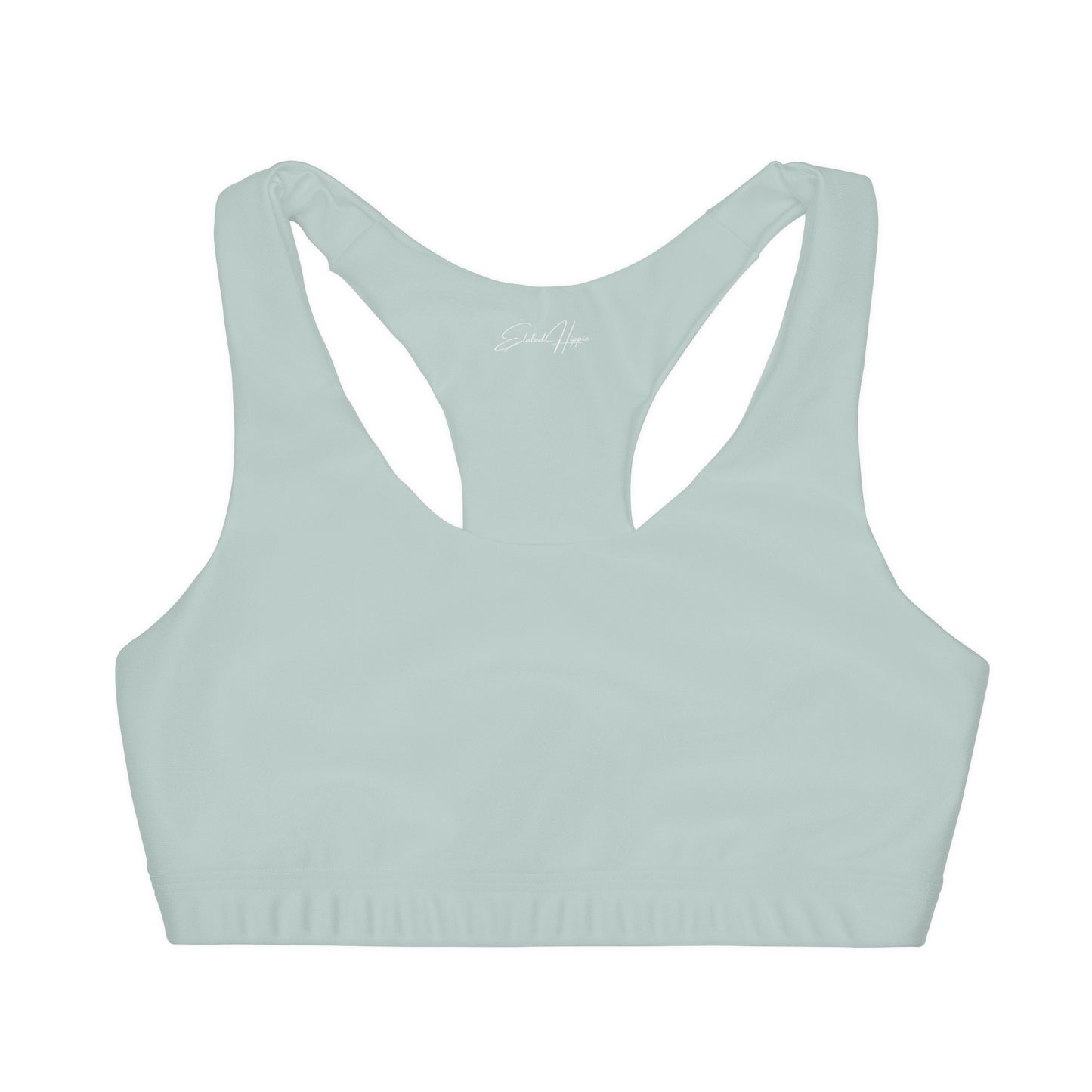 Elated Hippie Girl's Racerback Sports Bra 🎀✨ - Pale Seafoam