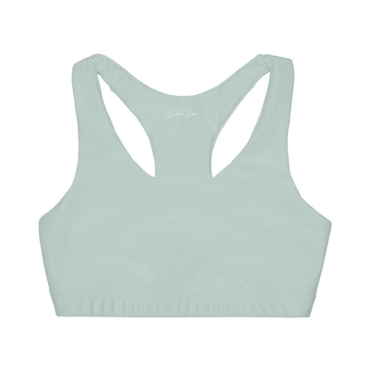 Elated Hippie Girl's Racerback Sports Bra 🎀✨ - Pale Seafoam