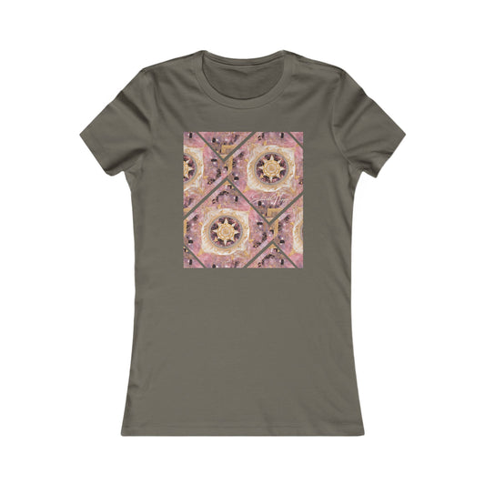 Elated Hippie Women's Tee — Pink Gold Mandala Graphic Shirt