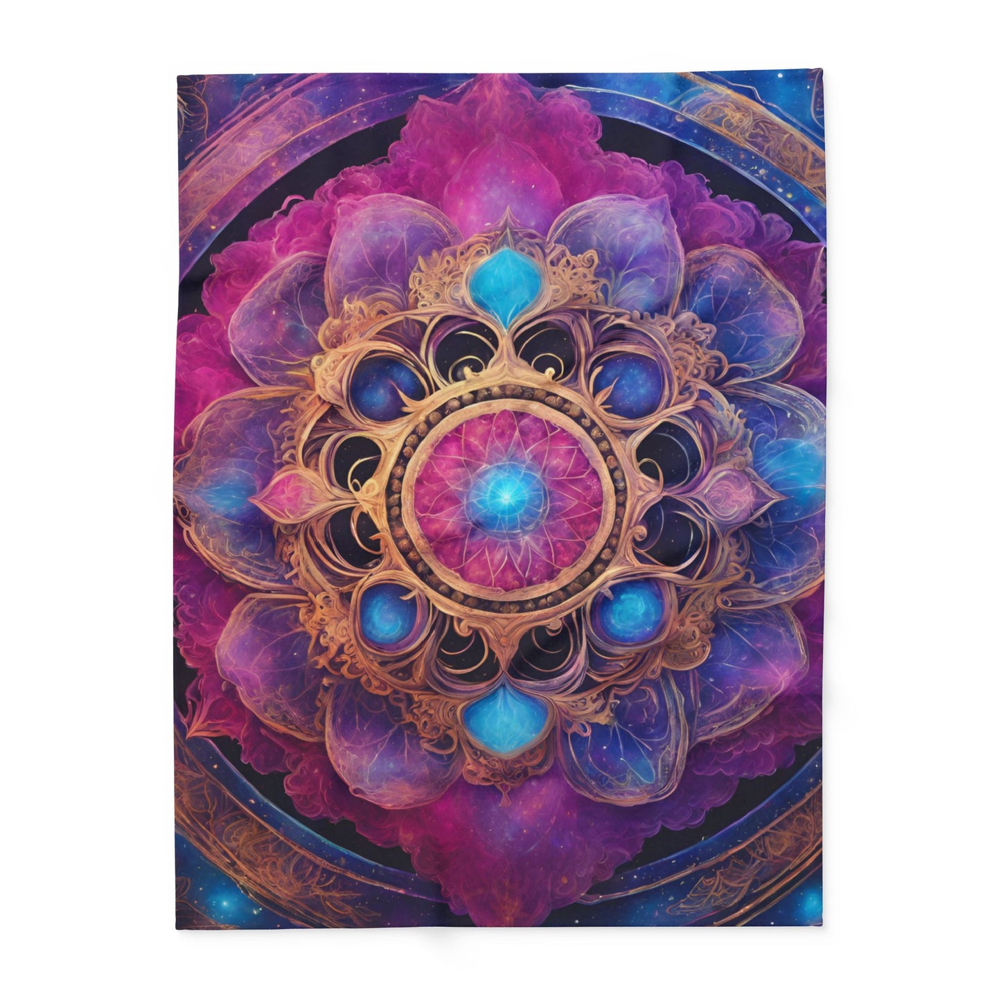 Elated Hippie Nebula Mandala" Fleece Blanket