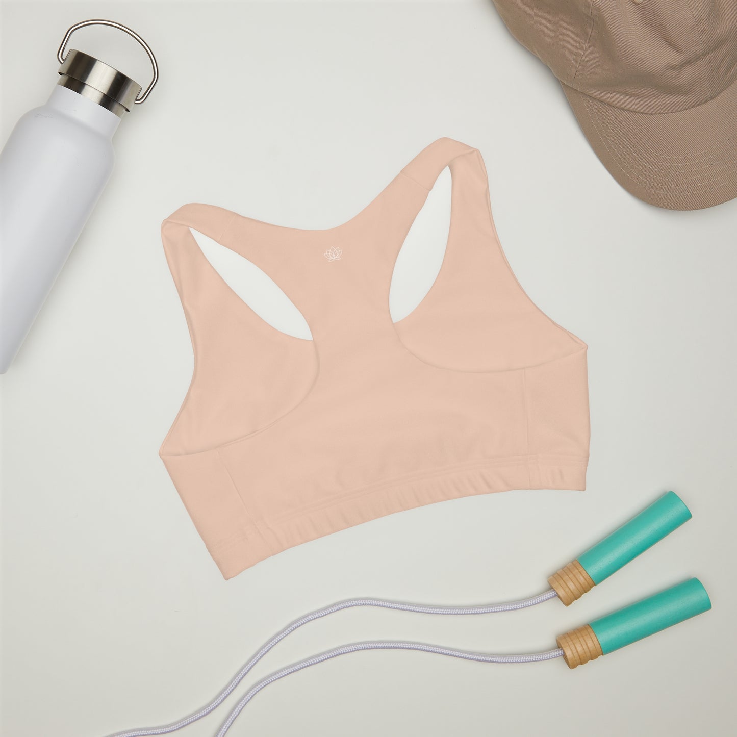 Elated Hippie Girl's Racerback Sports Bra 🎀✨ - Light Peach