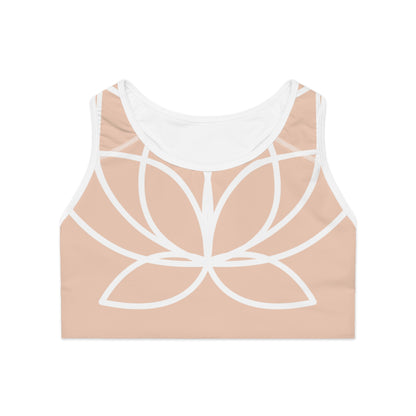 Elated Hippie Lotus Sports Bra - Light Peach