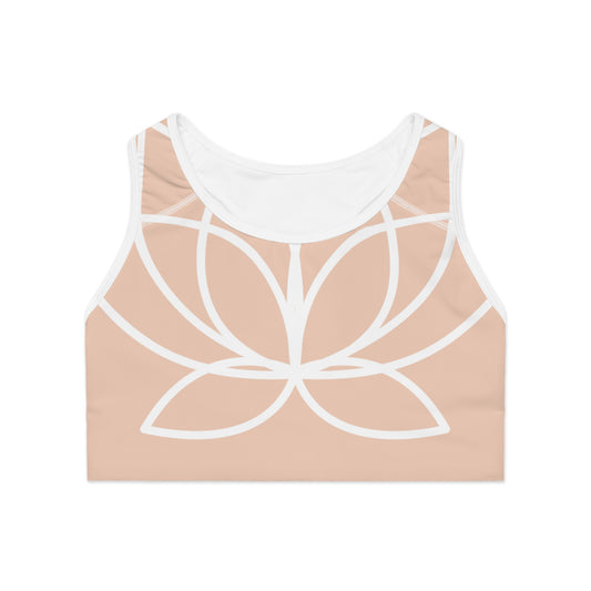Elated Hippie Lotus Sports Bra - Light Peach