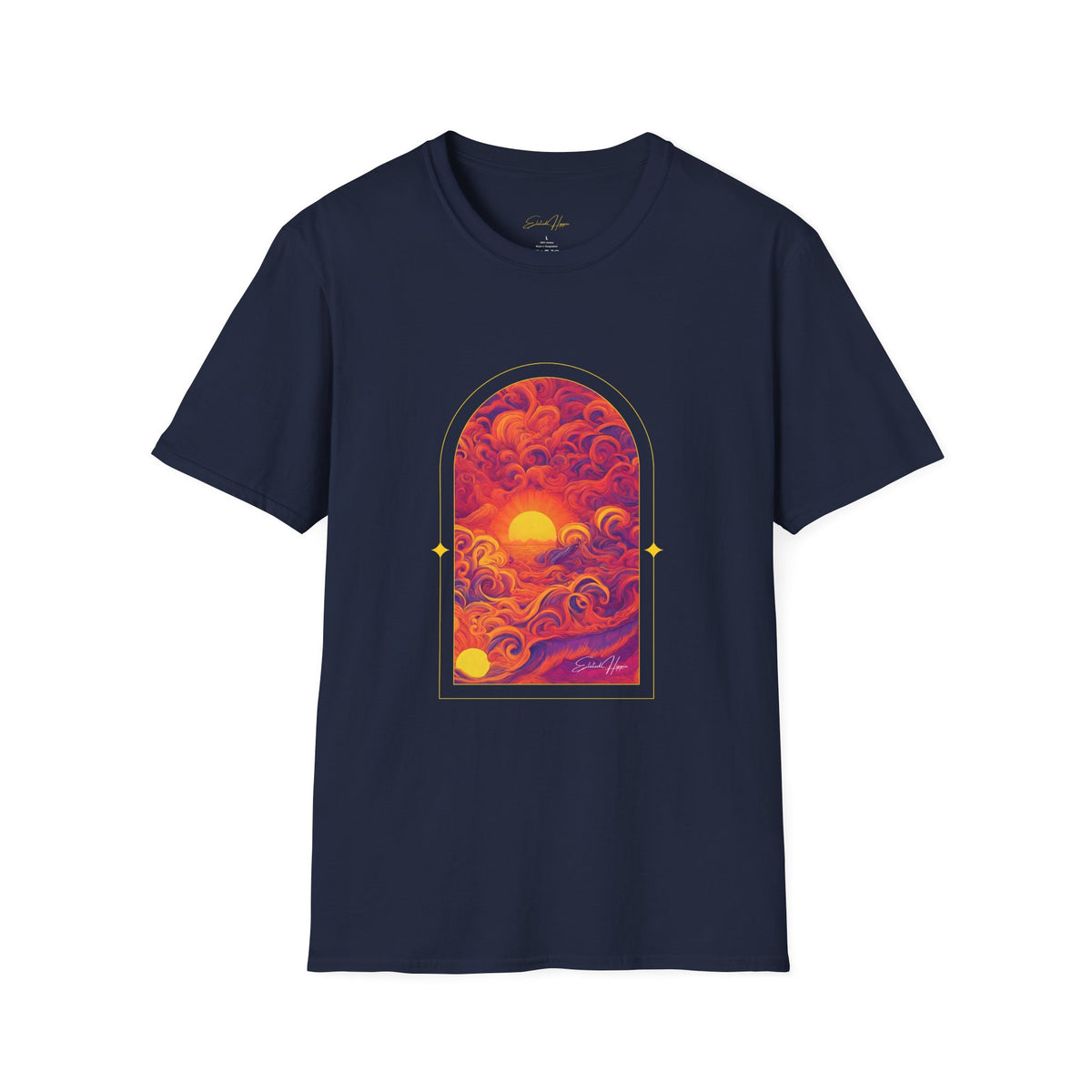 Elated Hippie 100% Cotton Sunset Psychedelic Arch T-Shirt