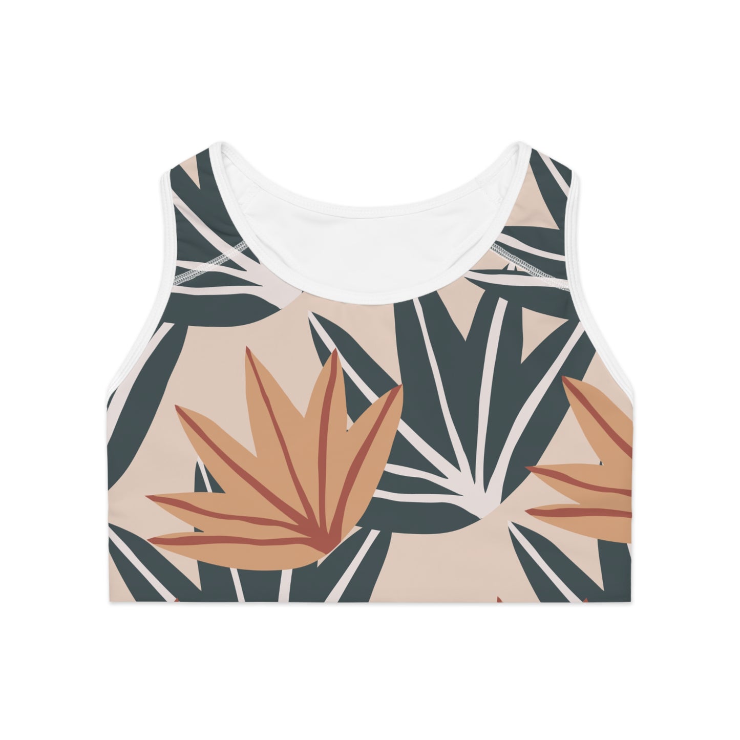 Elated Hippie Modern Palms Sports Bra - Stylish Activewear for Fitness Enthusiasts