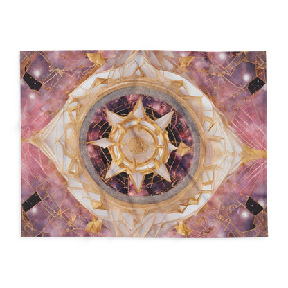 Elated Hippie Rose Quartz Space Compass Collection Fleece Blanket