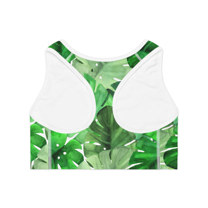 Elated Hippie Sports Bra - Stylish Activewear for Fitness Enthusiasts - Palm Leaf