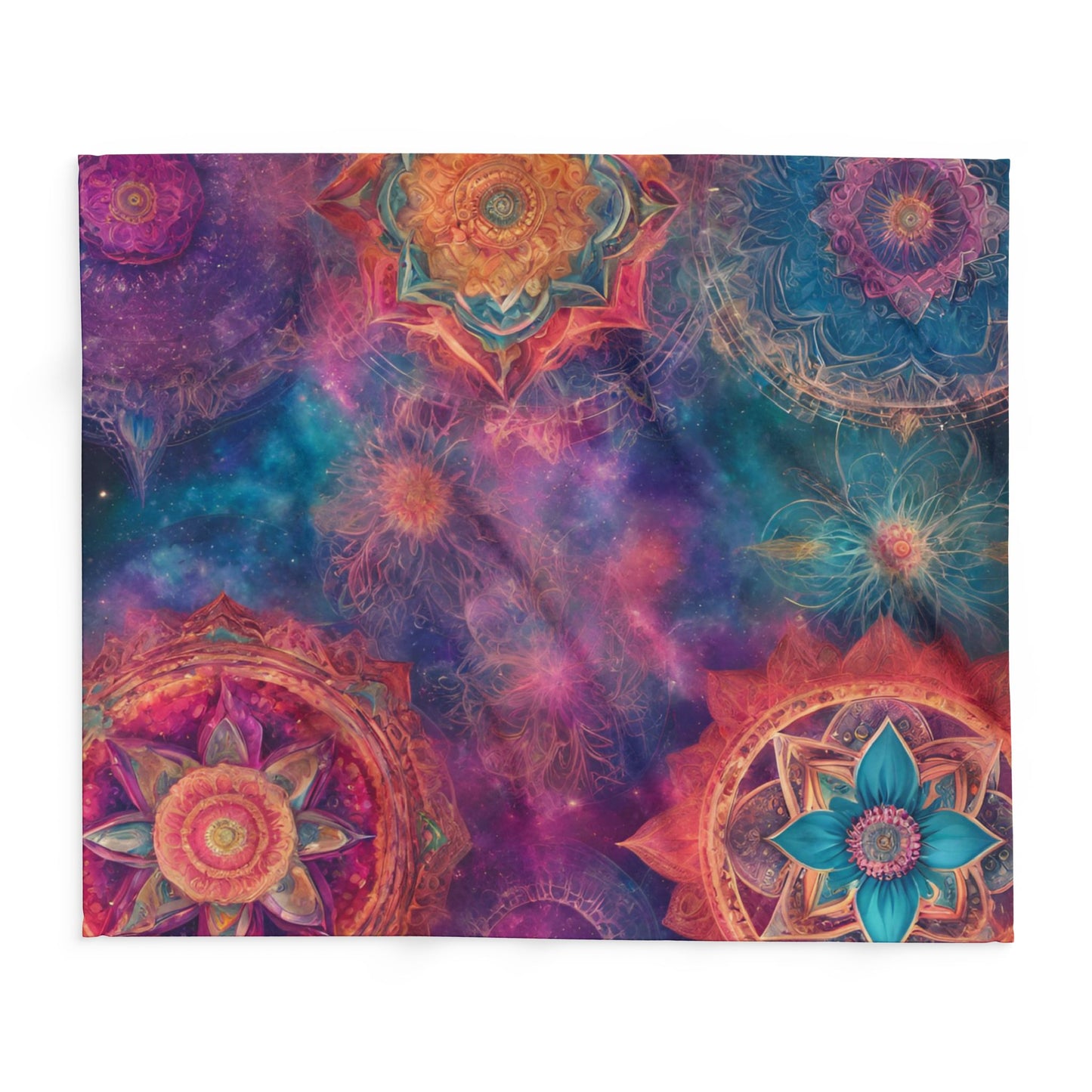 Elated Hippie "Cosmic Bloom" Fleece Blanket