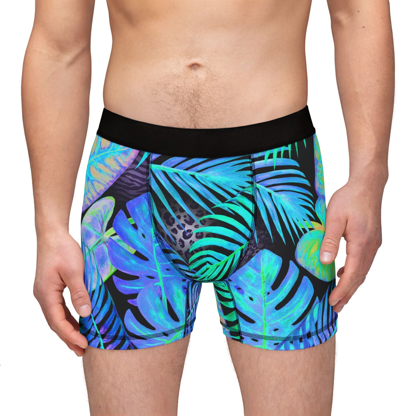 Elated Hippie Premium "Neon Palms"  Men's Boxers