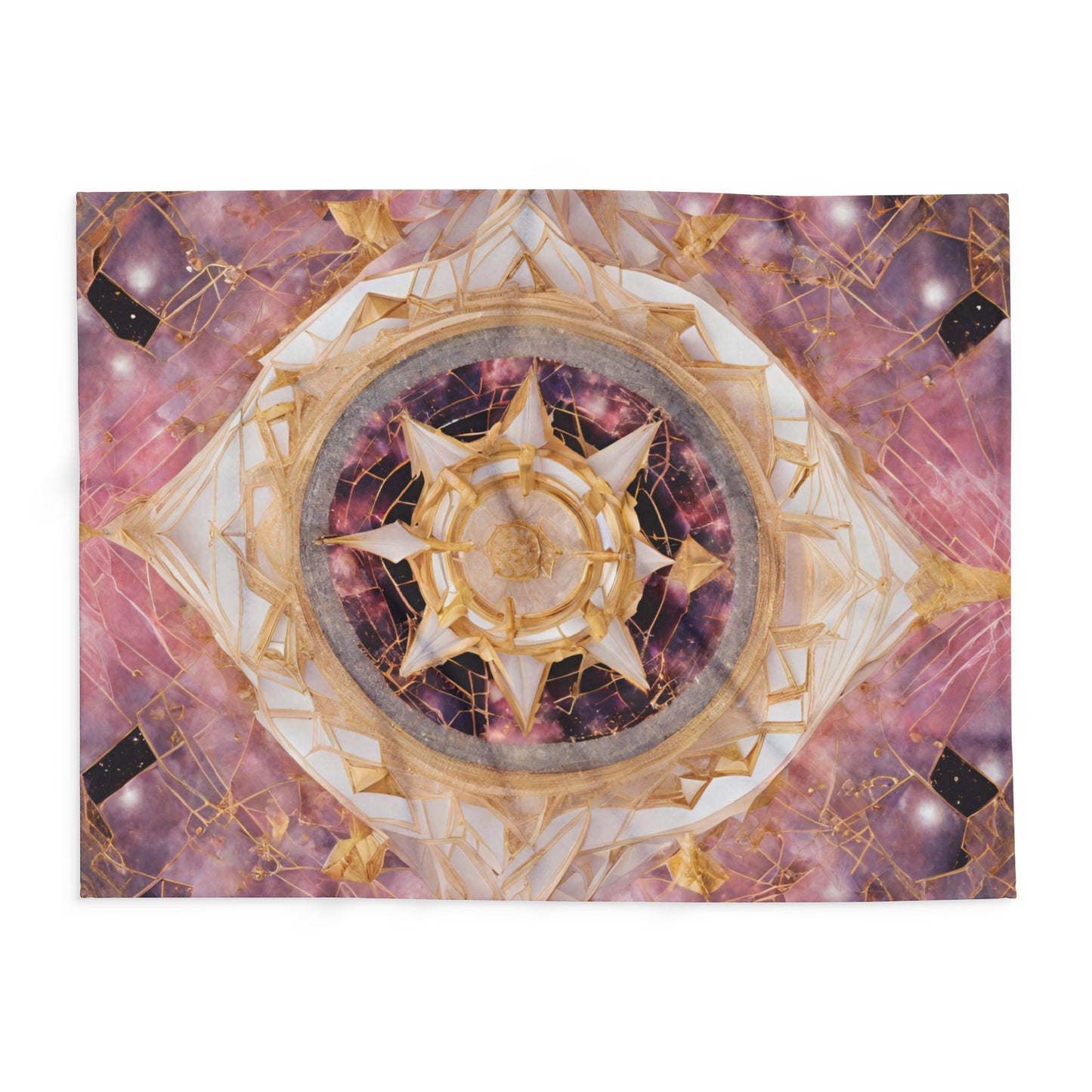 Elated Hippie Rose Quartz Space Compass Collection Fleece Blanket