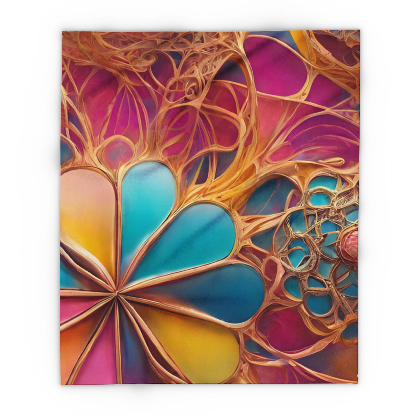 Elated Hippie: Plumeria Pendant Flower Fleece Blanket