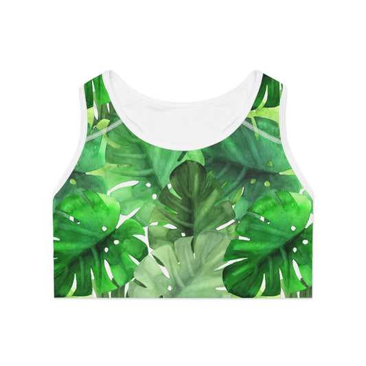 Elated Hippie Sports Bra - Stylish Activewear for Fitness Enthusiasts - Palm Leaf