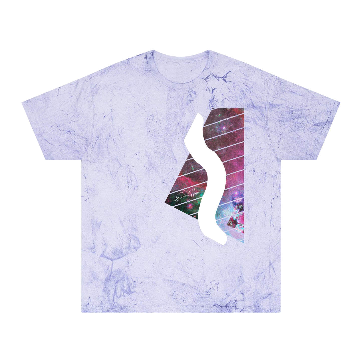 Elated Hippie Colorful Unisex 100% Cotton T-Shirt Swerve, Vibrant Graphic Tee for Art Lovers, Casual Summer Wear, Gift for Music and Art