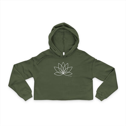 Elated Hippie Lotus Flower Women's Cropped Hoodie, Yoga Apparel, Festival Outfit, Casual Style, Gift for Her, Meditation Clothing