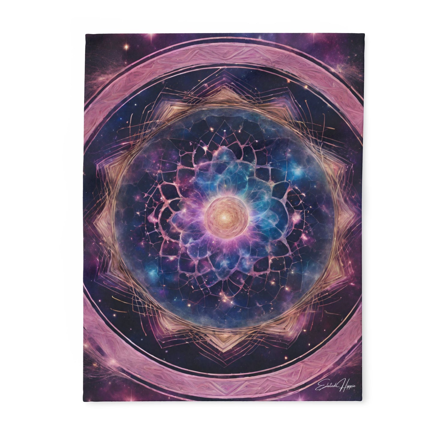 Elated Hippie "Cosmic Lotus Flower Mandala" Blanket