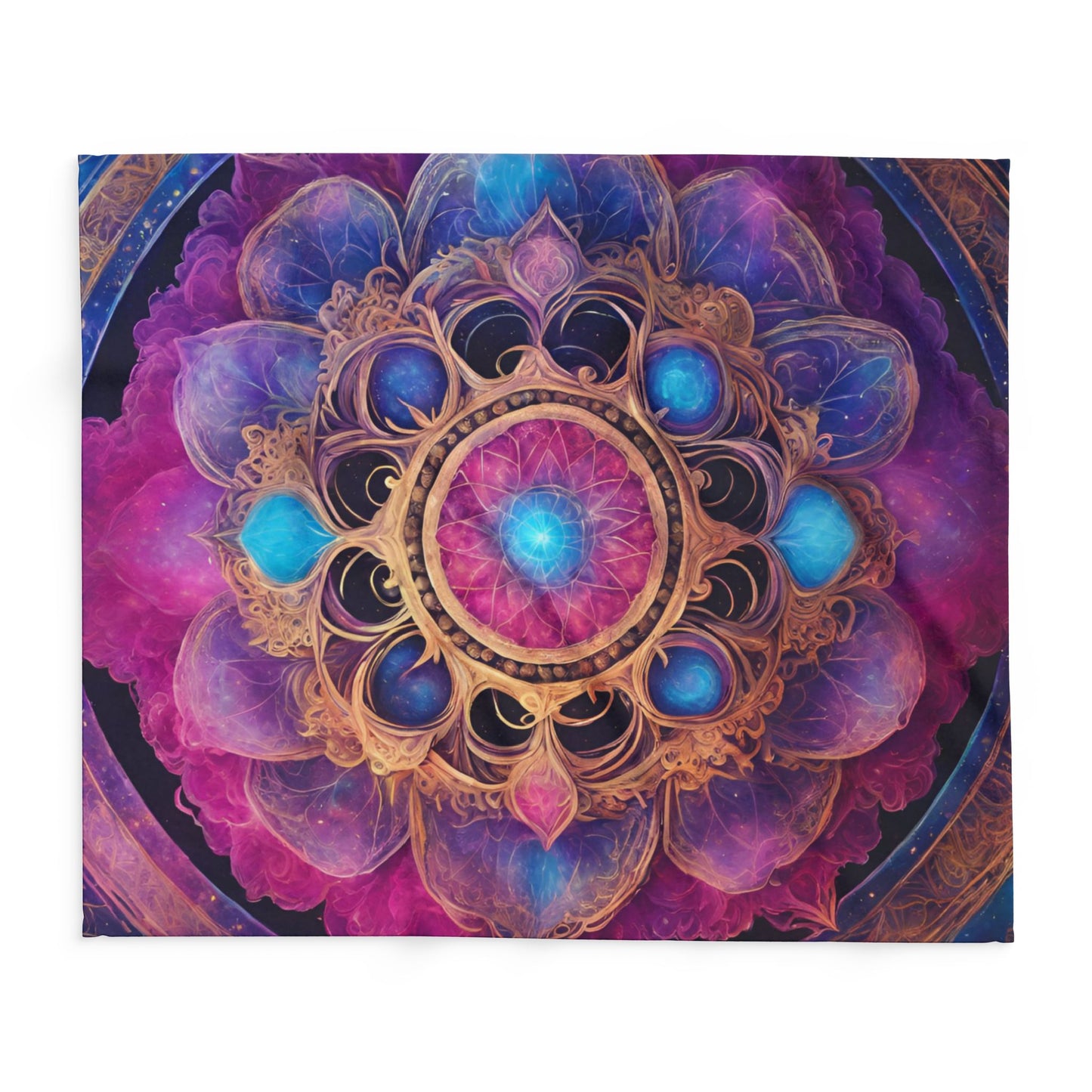 Elated Hippie Nebula Mandala" Fleece Blanket